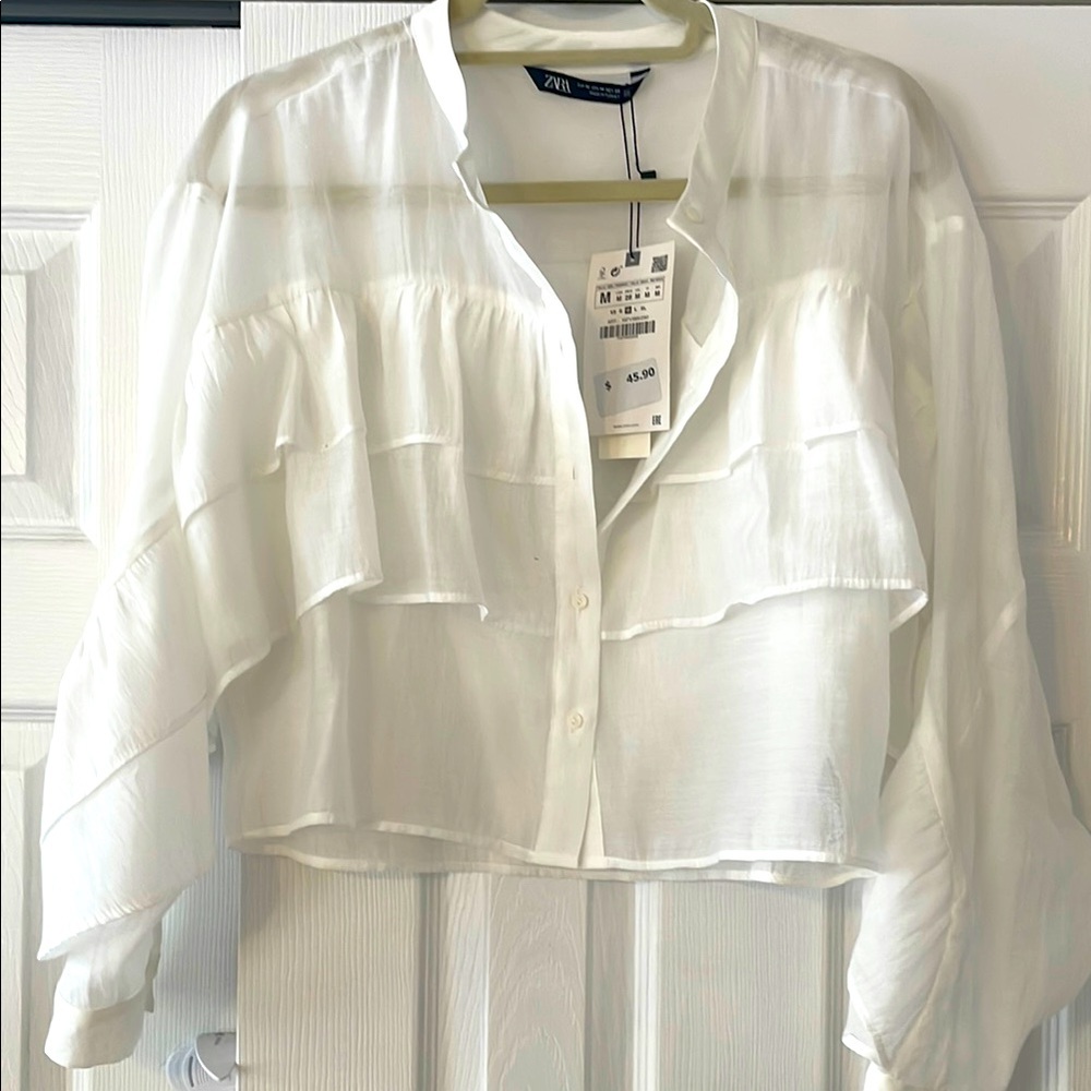 Zara Cropped blouse